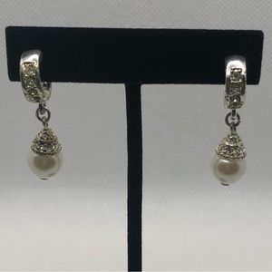 Faux Pearl Cubic Zirconia Earrings